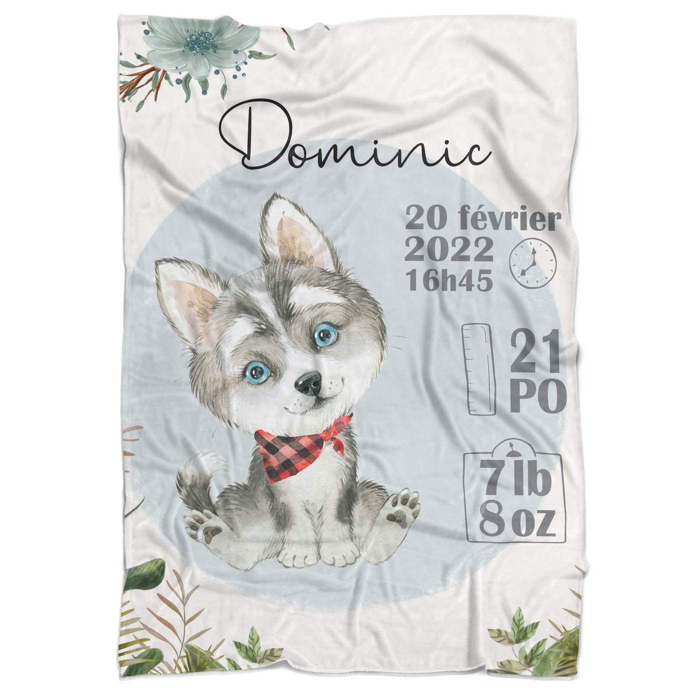 Couverture de naissance husky