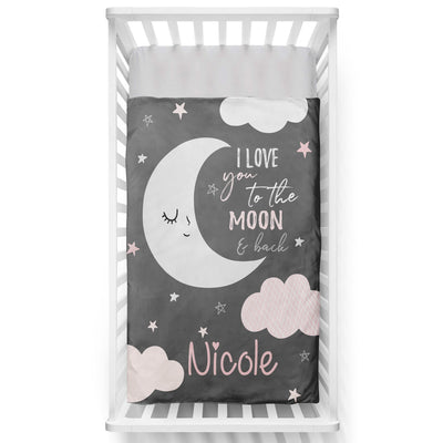 I Love You to the Moon (rose) - HibouTChoux