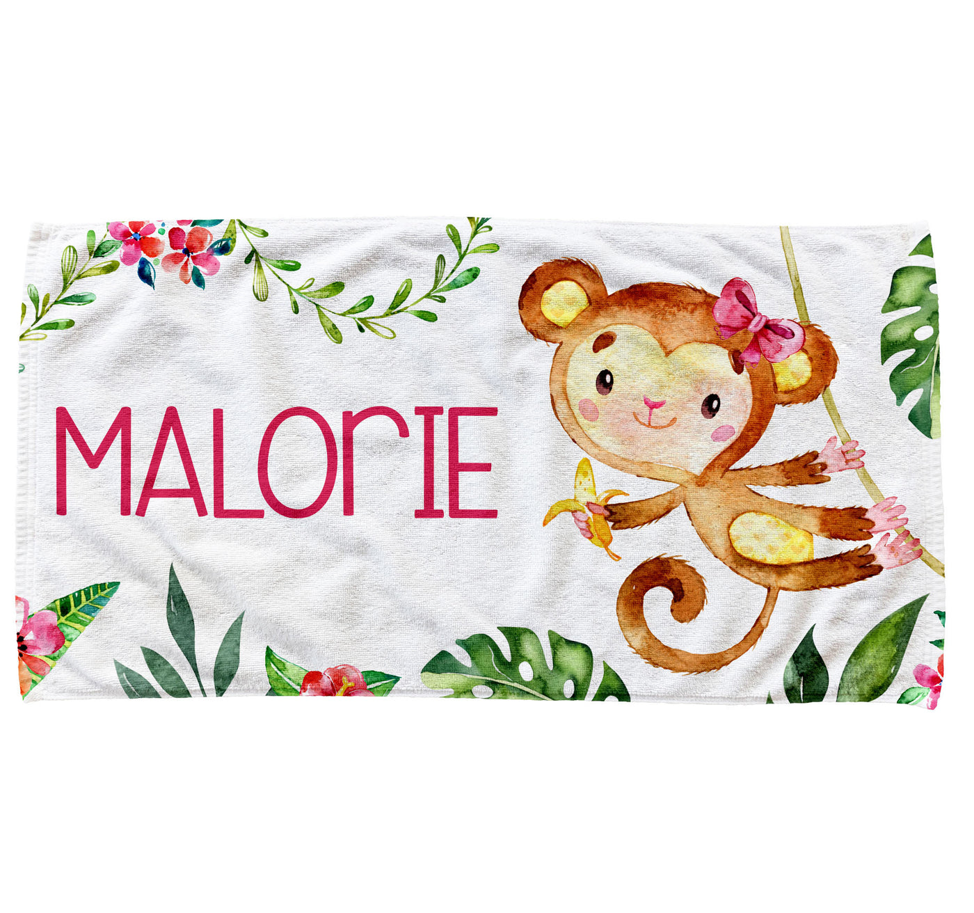Singe fleurit - Serviette Personnalisée
