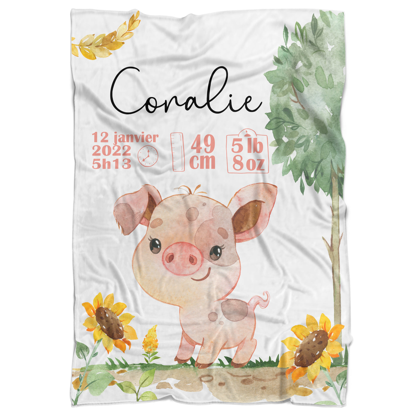 Couverture de naissance cochon