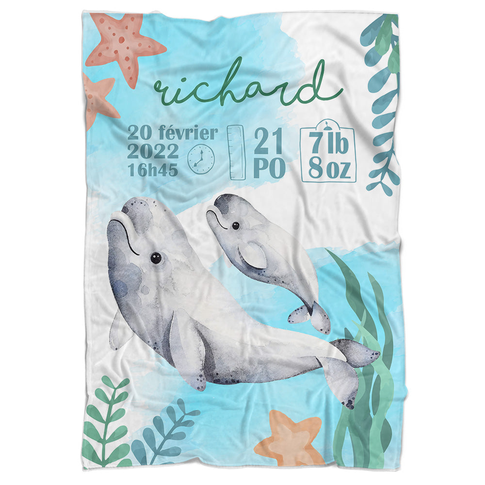 Couverture de naissance baleine