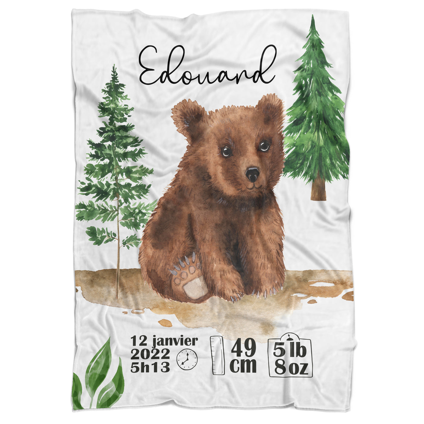 Couverture de naissance ourson