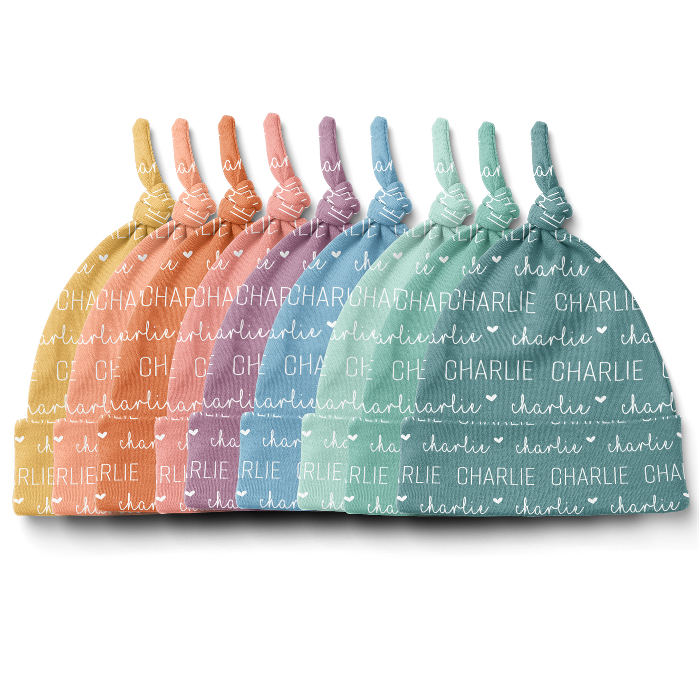 tuque à noeud personnalisée avec nom de bébé - tons boho