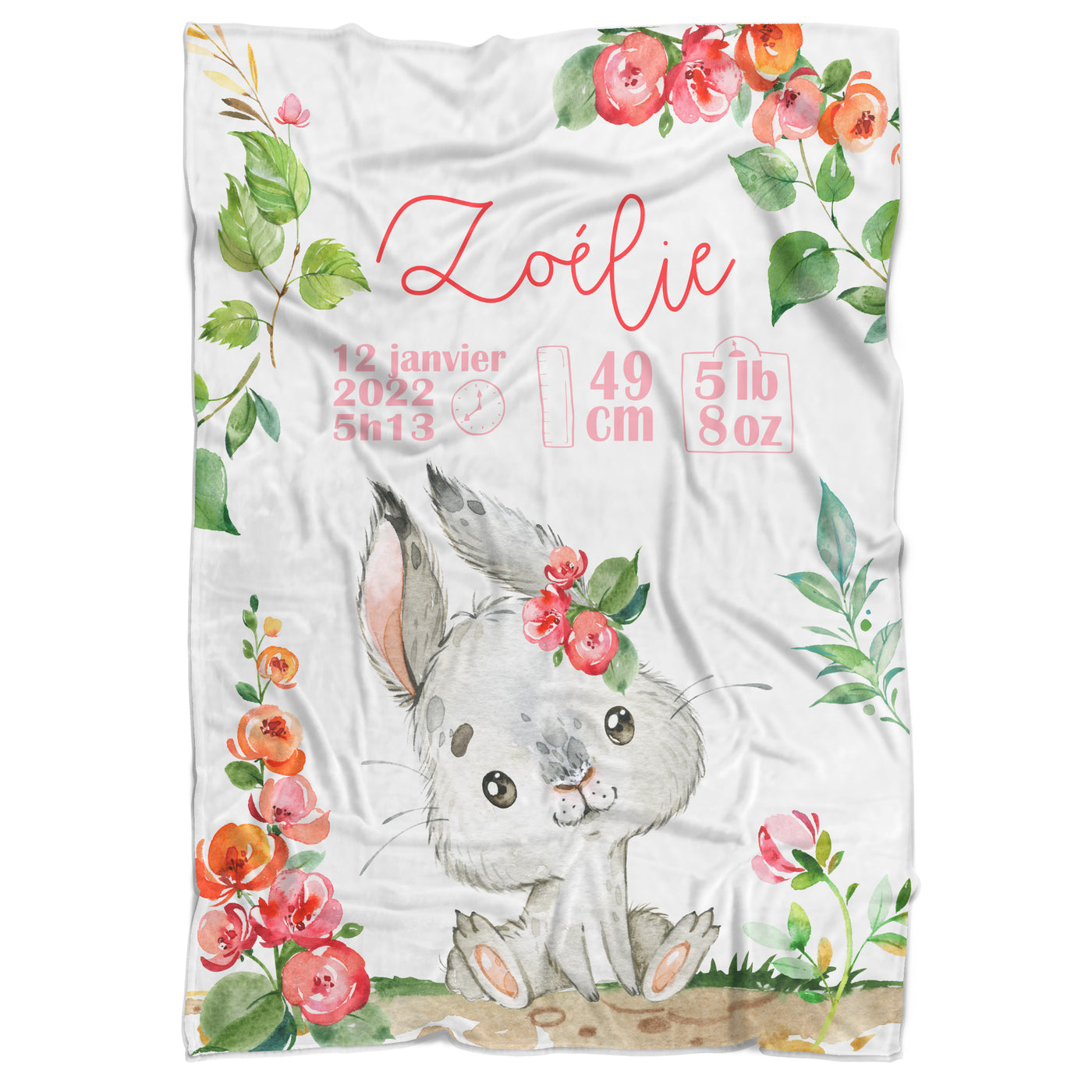 Couverture de naissance lapin