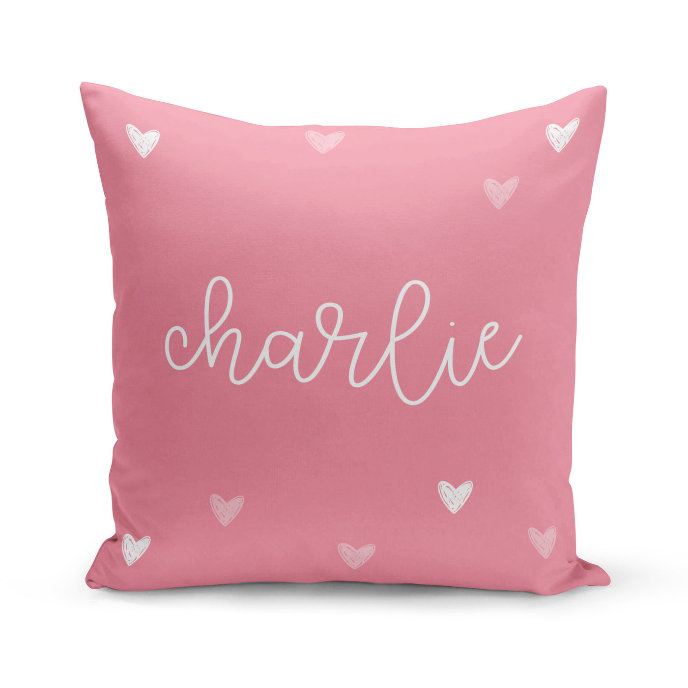 Coussin réversible - mini coeurs flamingo