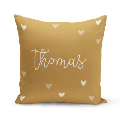 Coussin réversible - mini coeurs golden