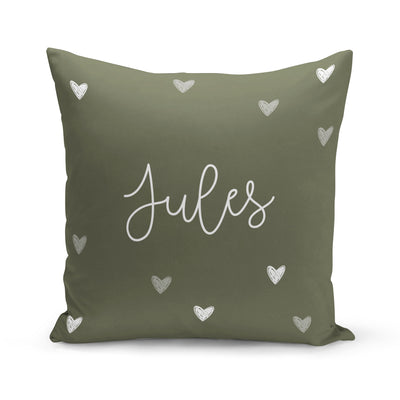 Coussin réversible - mini coeurs hunter