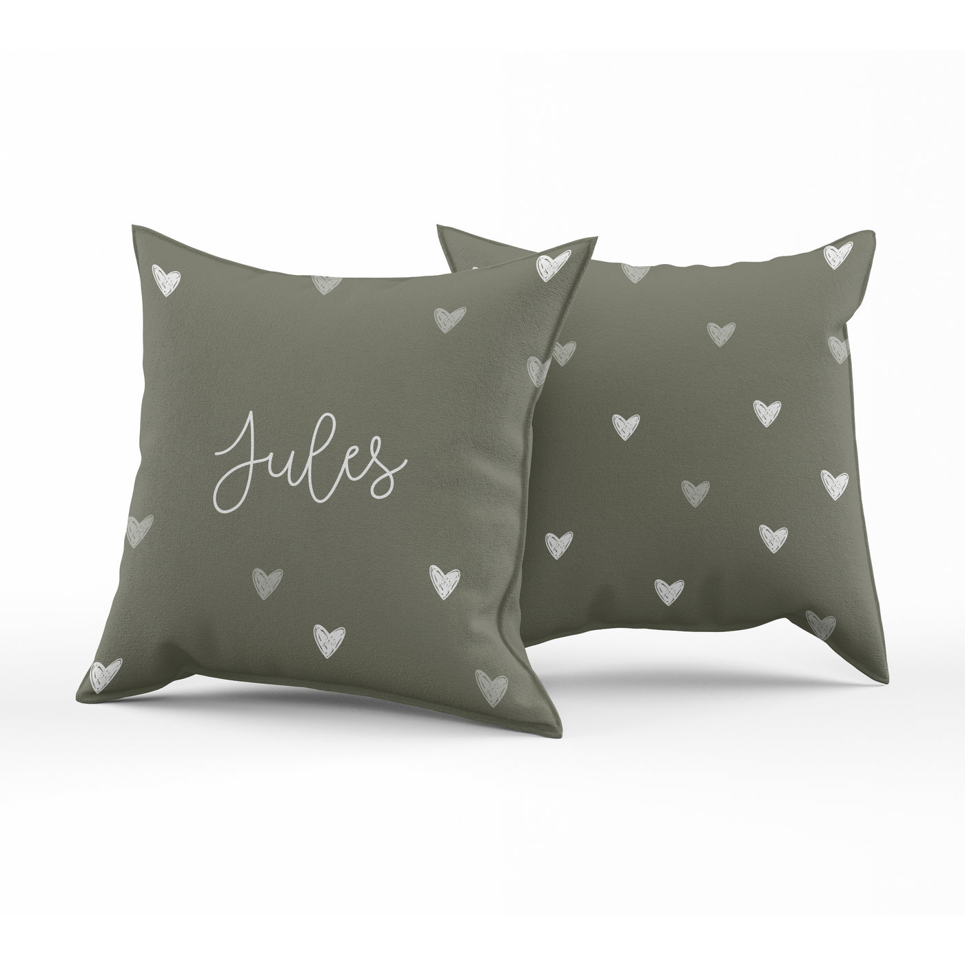 Coussin réversible - mini coeurs hunter