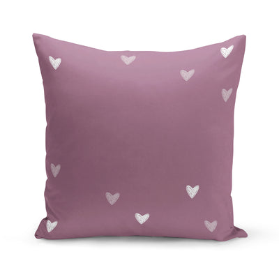 Coussin réversible - mini coeurs wineberry