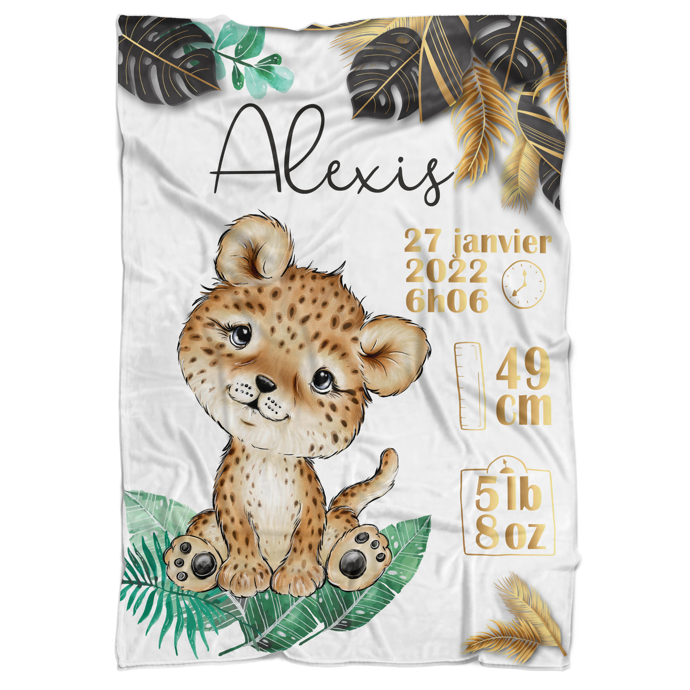 Couverture de naissance leopard