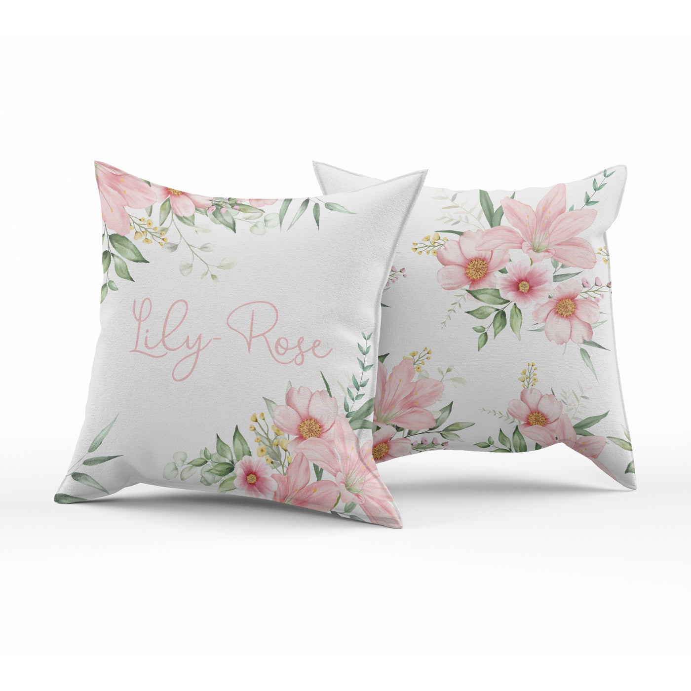 Coussin réversible - Rose romantique